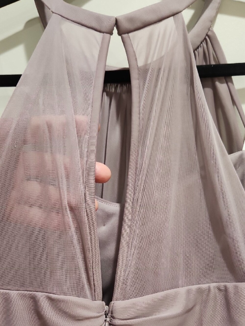 David's Bridal Elegant Mauve Halter Cocktail Dress Size 14 - Picture 10 of 12